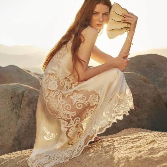 Ulla Johnson Kaia Cowrie Sheer Silk Lace Sleeveless Midi Dress Bride Bridal - Picture 9 of 14